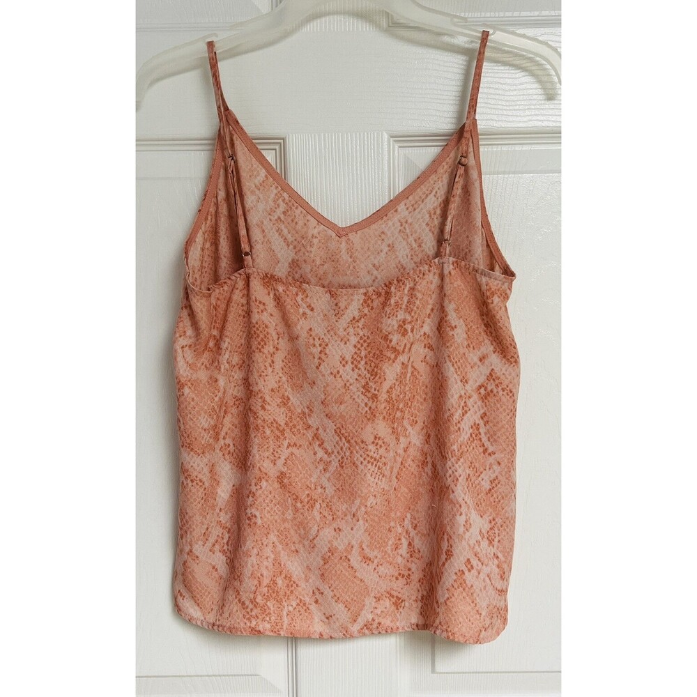 A New Day Cami Tank Top Womens S Pink Snakeskin Print Sleeveless V Neck Flowy - Picture 2 of 8